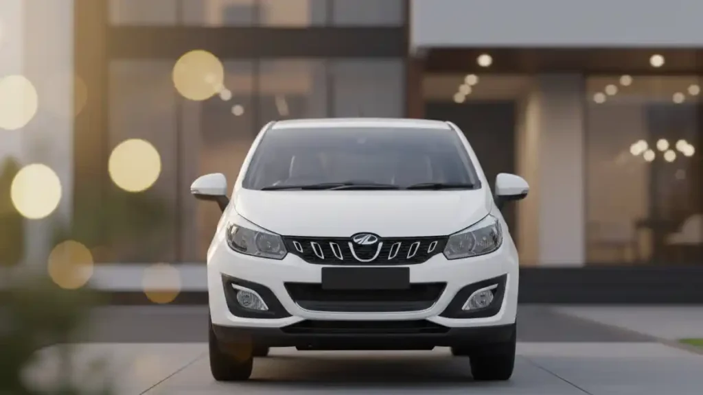 Front view of Mahindra Marazzo showcasing the shark-inspired design.