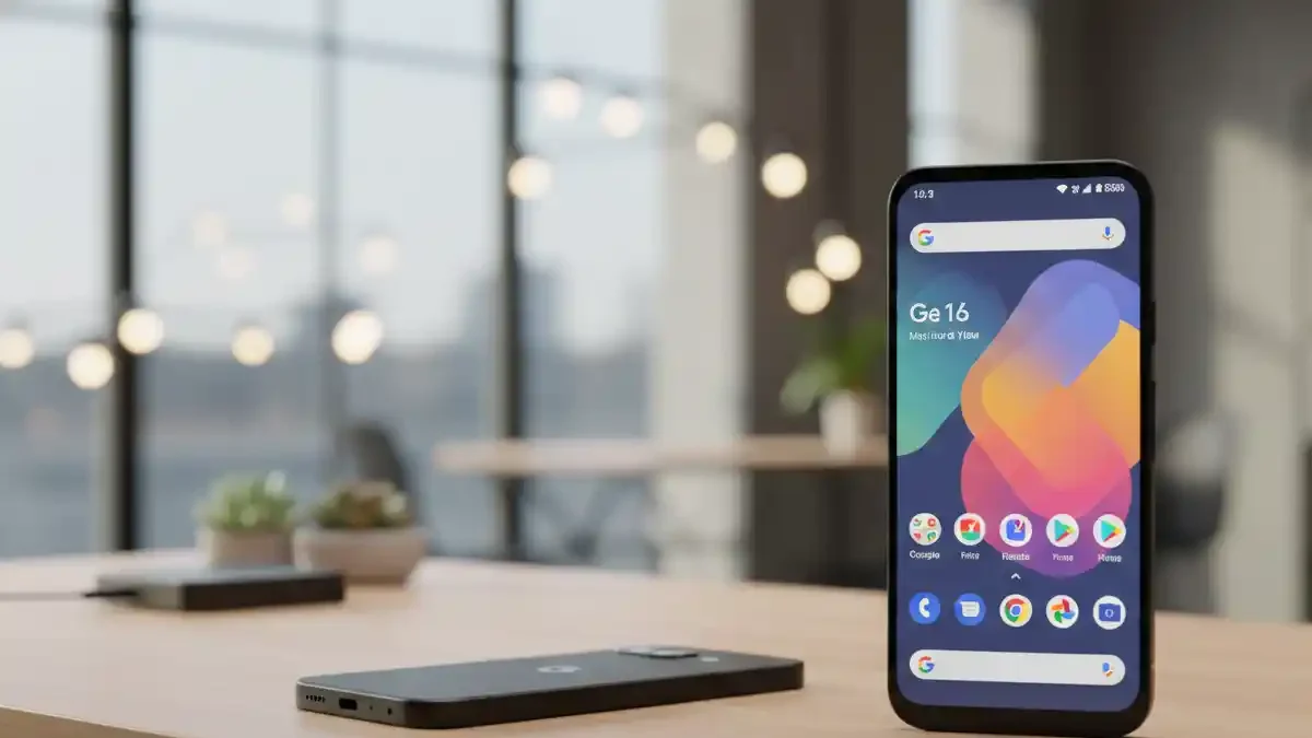 Google Pixel 10a front and back design on a stylish desk.