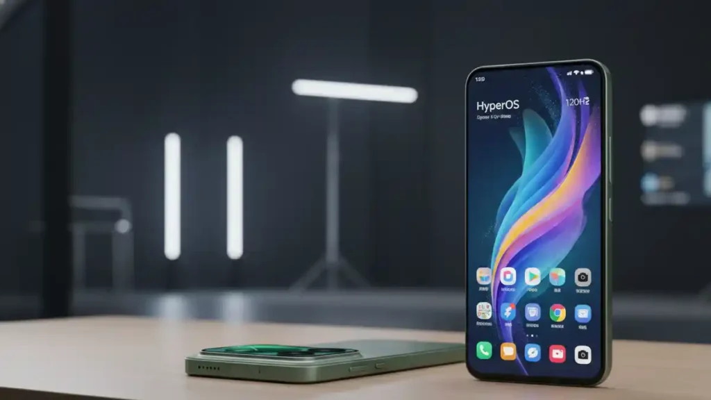 Xiaomi 17 Series front and back design visualization on a stylish desk.