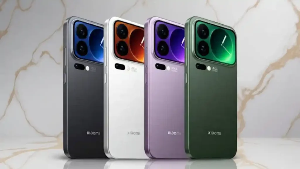 Front view of Xiaomi 17 showcasing the large display on a stylish desk.