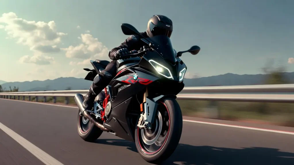 BMW G 310 RR sports bike on highway with aggressive design