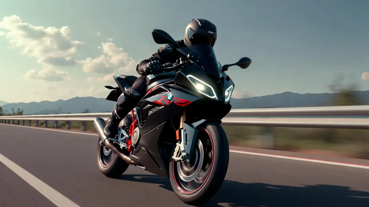 BMW G 310 RR sports bike on highway with aggressive design