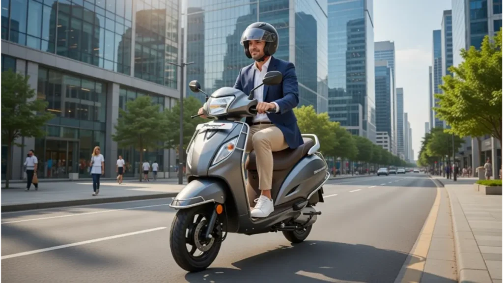 Side profile of Hero Pleasure+ highlighting the Xtec digital console.