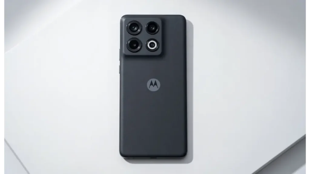 Motorola Edge 60 Pro rear triple camera module and back panel.