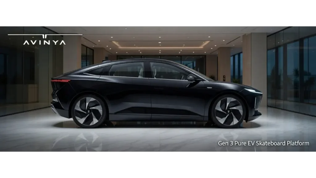 Side profile of Tata Avinya highlighting the Gen 3 Pure EV platform.