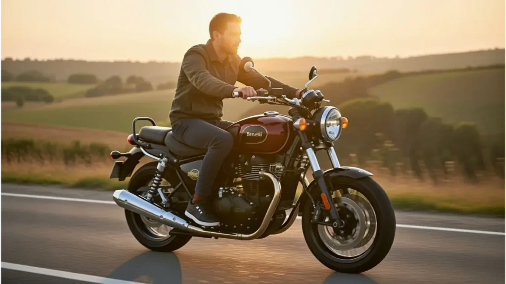 Benelli Imperiale 400 retro bike on highway