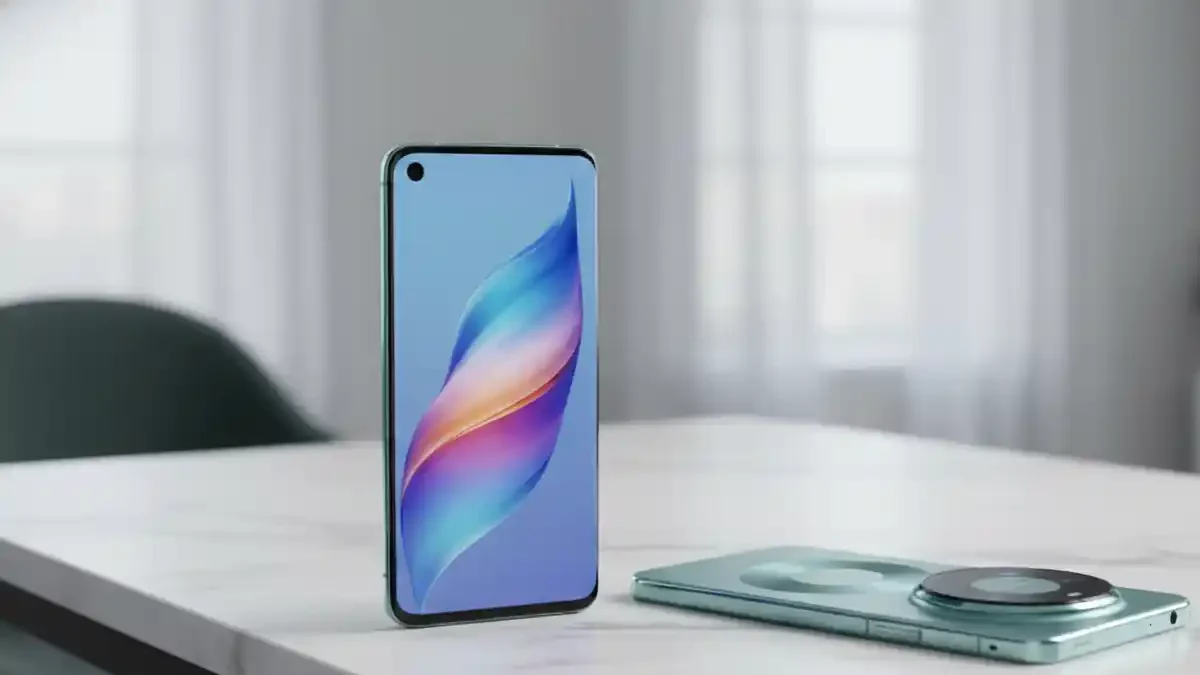 Huawei Mate 80 Pro front and back design visualization in Emerald Green.