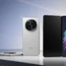 Oppo Find N6 front foldable display and back leather finish design.
