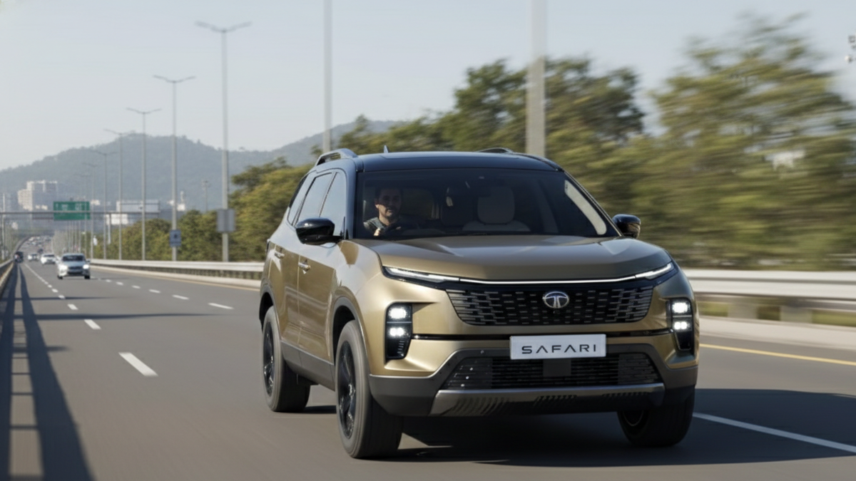 Tata Safari running on highway