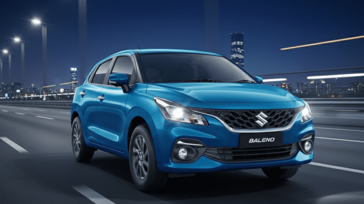 Maruti Suzuki Baleno running on highway