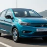Tata Tigor EV electric sedan driving on highway