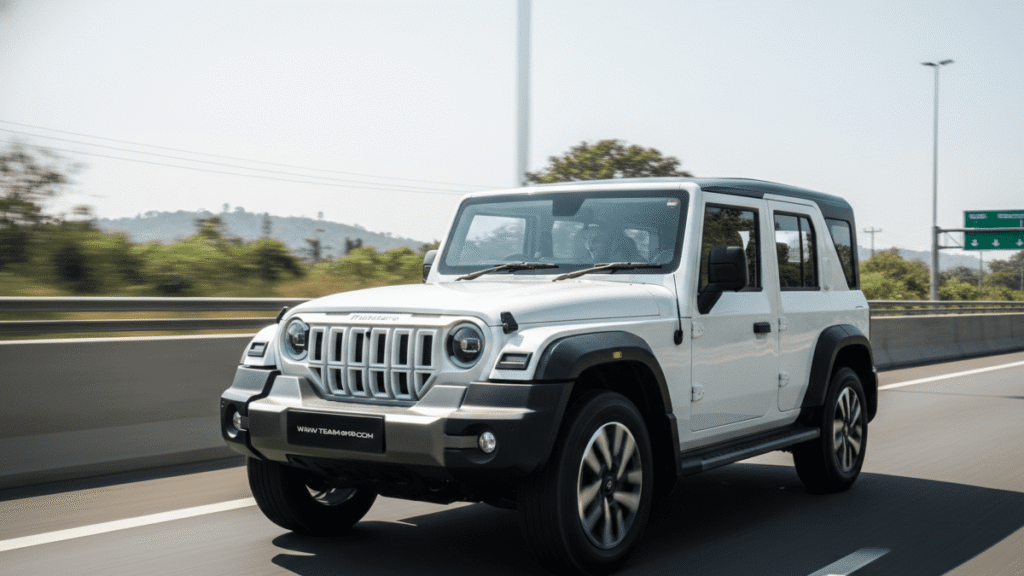 Mahindra Thar Roxx SUV running on highway