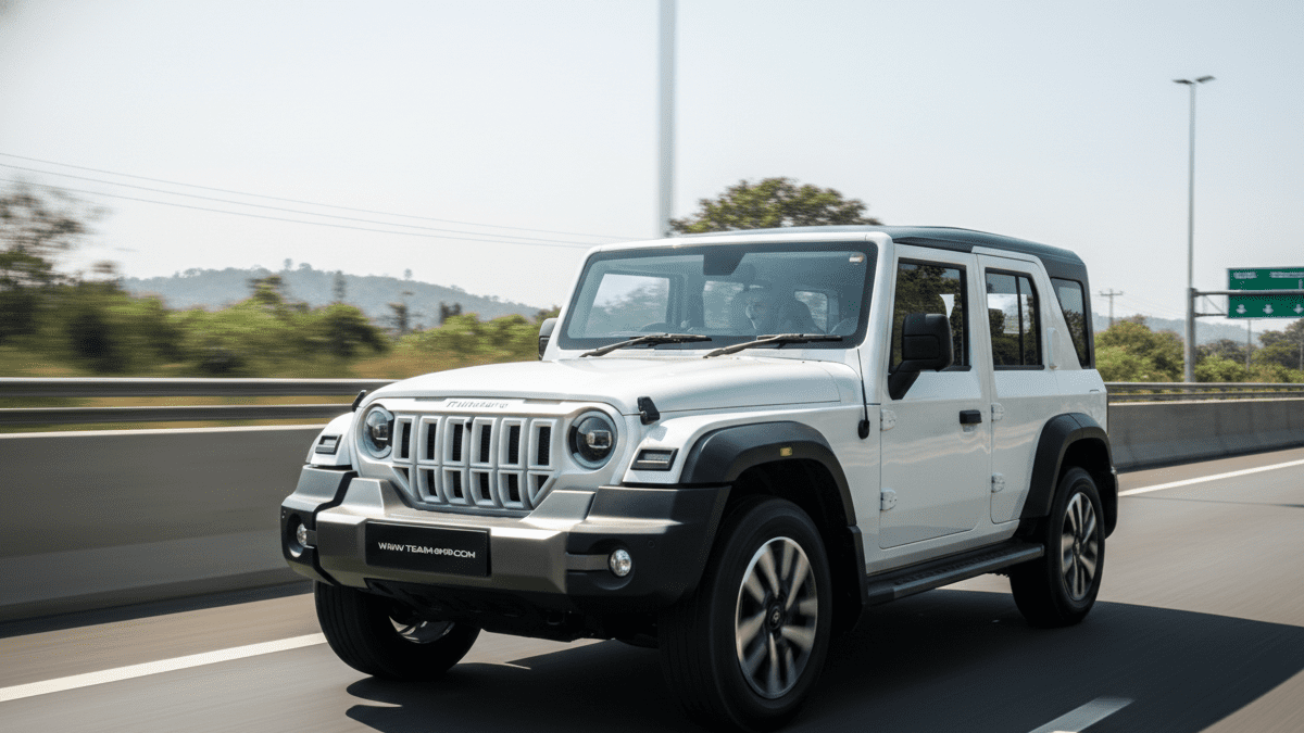 Mahindra Thar Roxx SUV running on highway