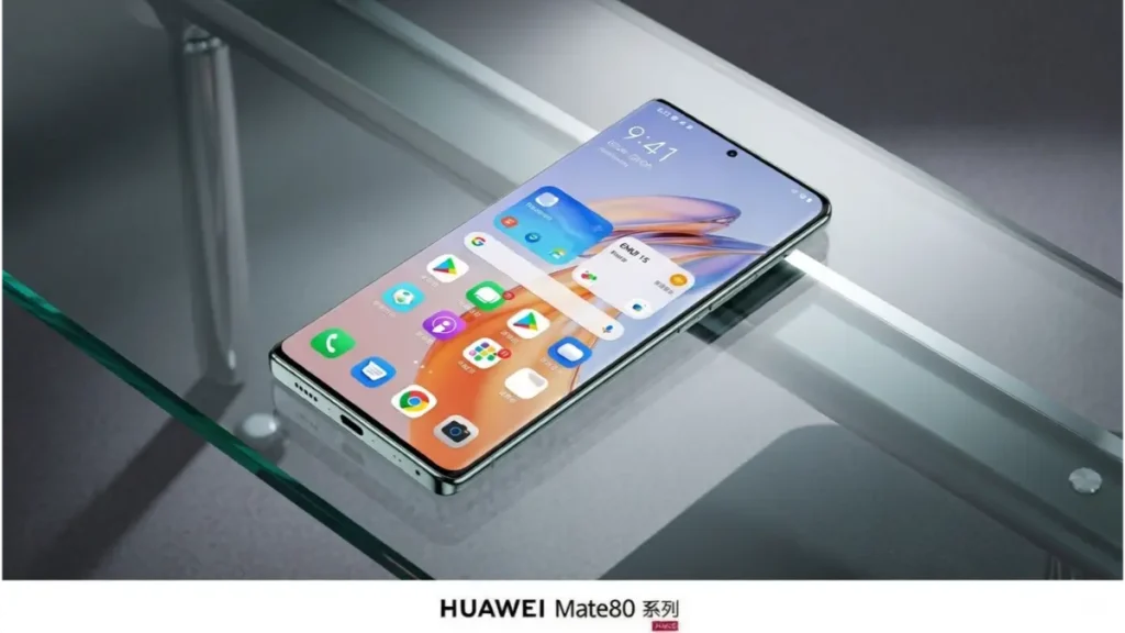 Front view of Huawei Mate 80 Pro showcasing the LTPO OLED display.
