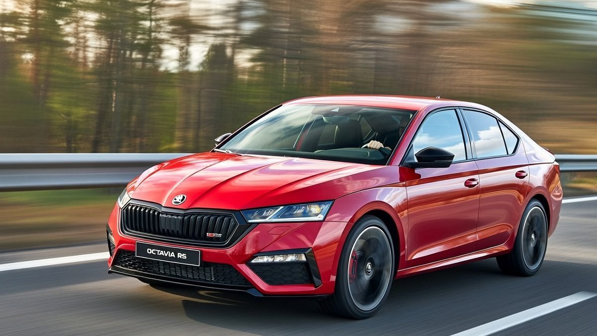 Skoda Octavia RS running on highway in India