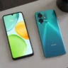 Honor X6d front and back design in Ocean Cyan color.