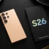 Samsung Galaxy S26 Ultra leaked design with front and back view on table