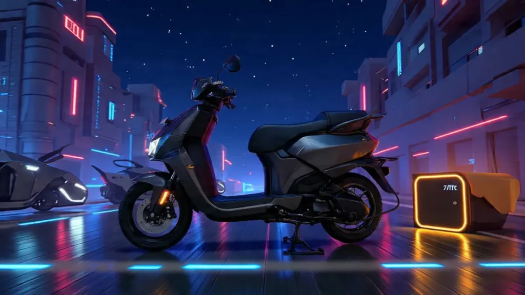 Rear view of Hero Vida V1 highlighting the tail light and split seat.