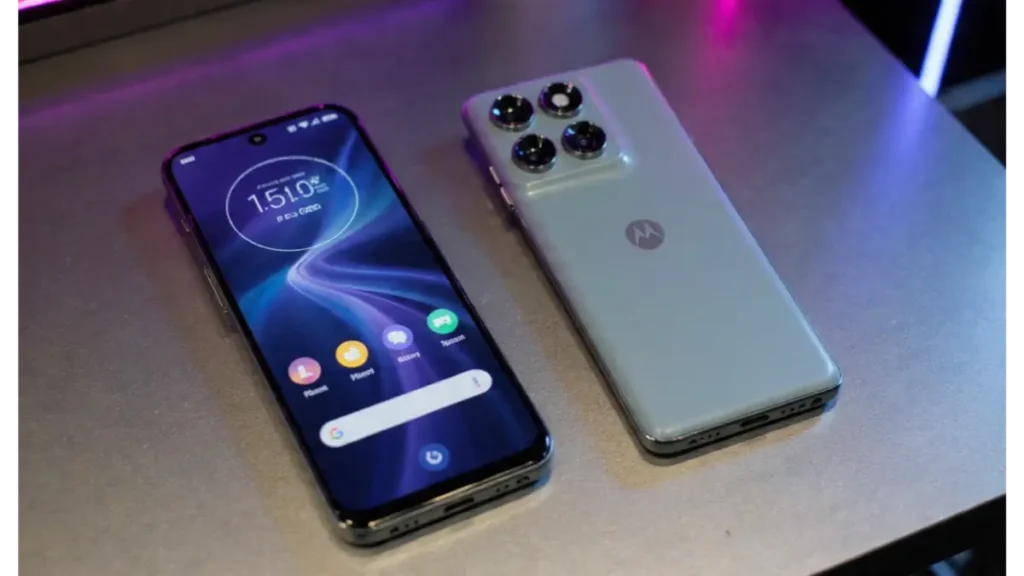 Motorola Edge 60 Pro front view with 1.5K p-OLED curved screen.