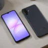 Samsung Galaxy F70e 5G front and back on table