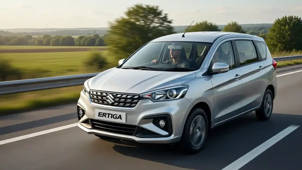 Maruti Suzuki Ertiga MPV running on a highway