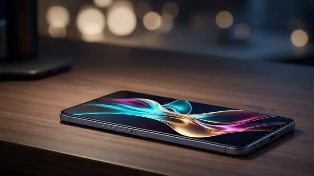 Front view of vivo V70 FE showcasing the 1.5K AMOLED display.