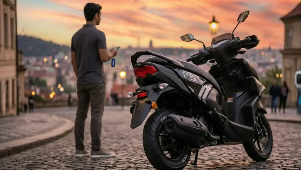 Rear view of Yamaha Ray ZR 125 highlighting the sporty stance.