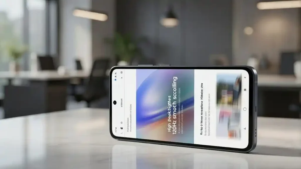 Front view of Samsung Galaxy A37 showcasing the Super AMOLED display.