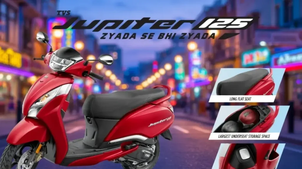 side profile of TVS Jupiter 125 with premium finish.