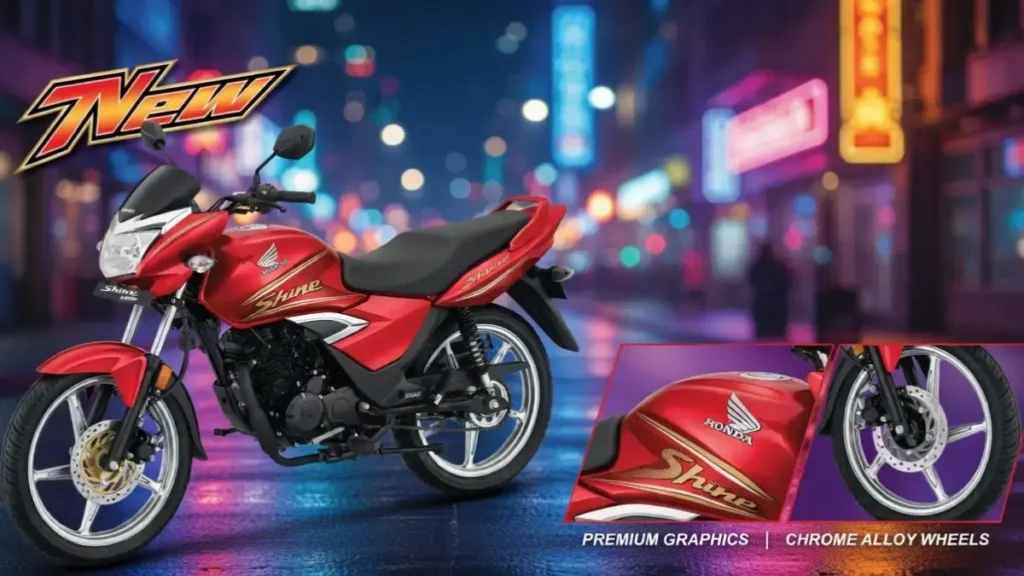 Side profile of Honda Shine 125cc (2026)