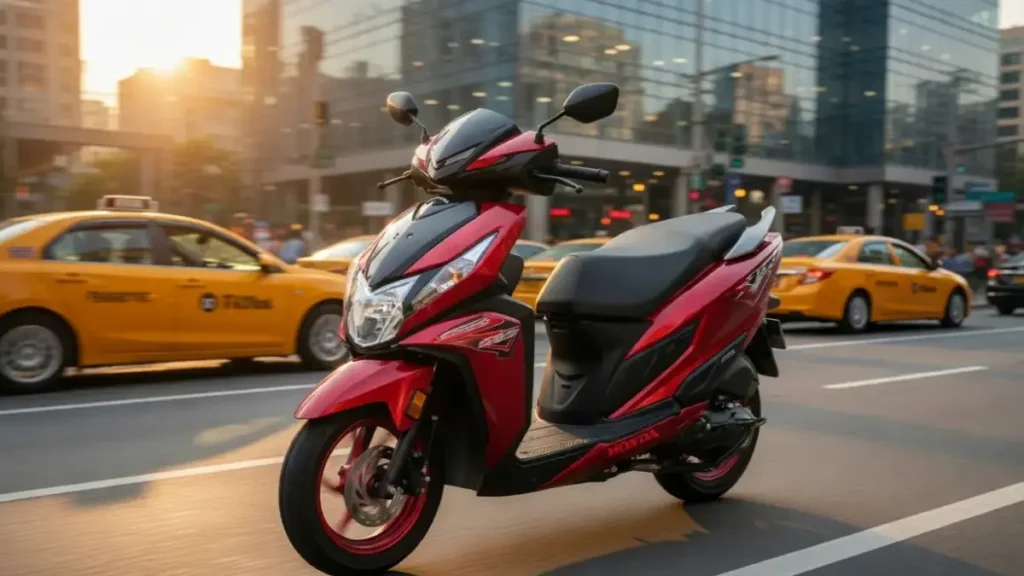 Side profile of Honda Dio 125 X-Edition highlighting its sporty neo-retro design.