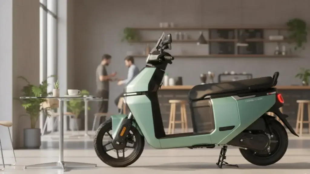 Side profile of TVS Orbiter 2026 highlighting its stylish neo-retro design