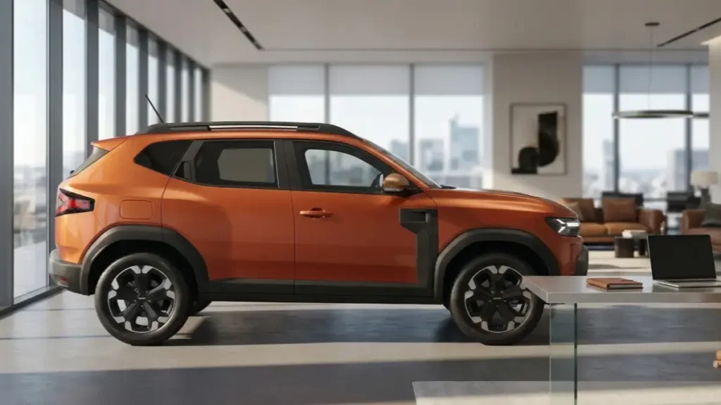 Side profile of Renault Duster 2026 highlighting its 212 mm ground clearance.