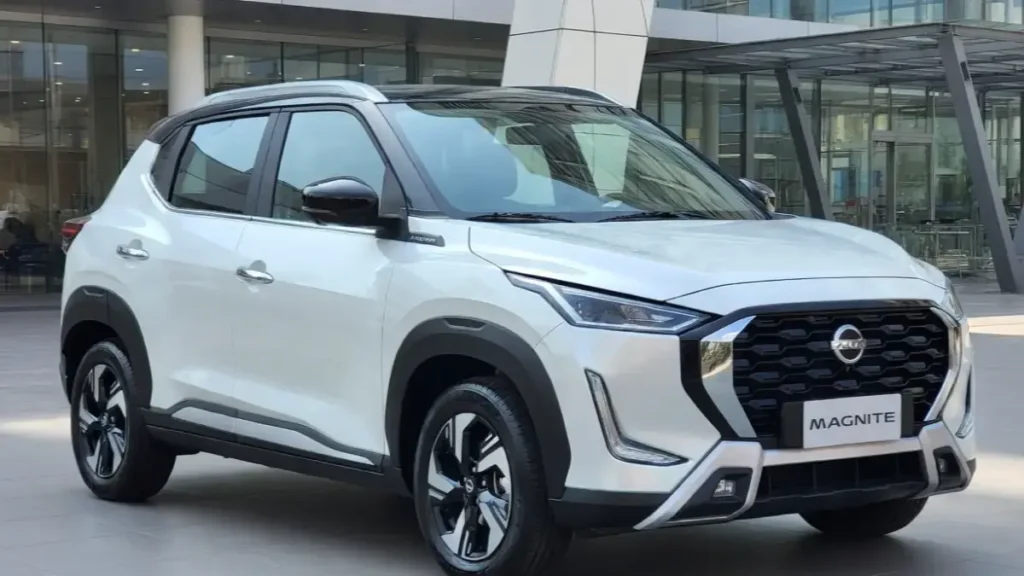 Side profile of Nissan Magnite 2026 showcasing its high ground clearance and sporty stance.