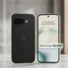 Google Pixel 9a Porcelain and Obsidian variants on a stylish desk with price drop details.
