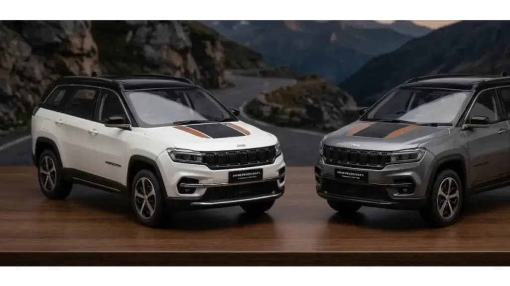 Jeep Meridian Track Edition on a stylish desk highlighting its premium rugged design.