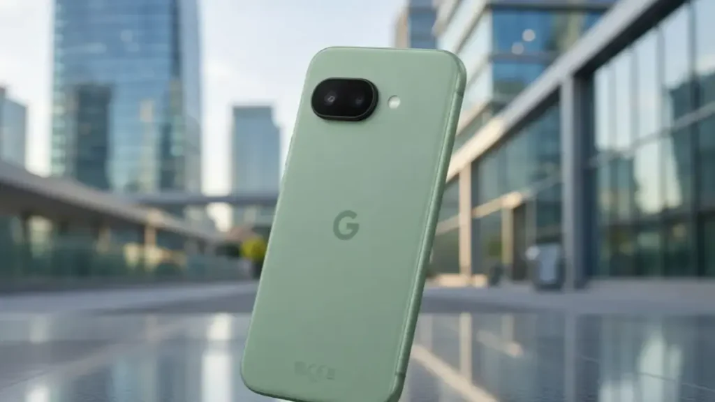Close-up of Google Pixel 9a