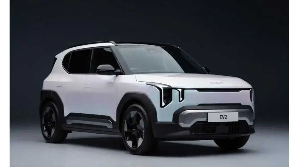 Side profile of Kia EV2 showcasing its compact SUV stance and 4,060 mm length.
