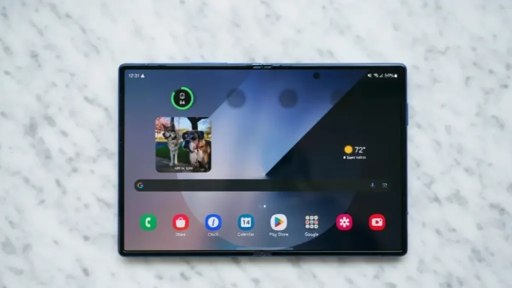 Close-up of Samsung Galaxy Wide Fold unfolded