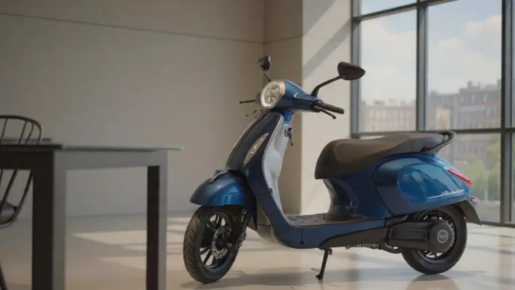 Side profile of Bajaj Chetak 2026 showcasing its timeless design and robust build quality.
