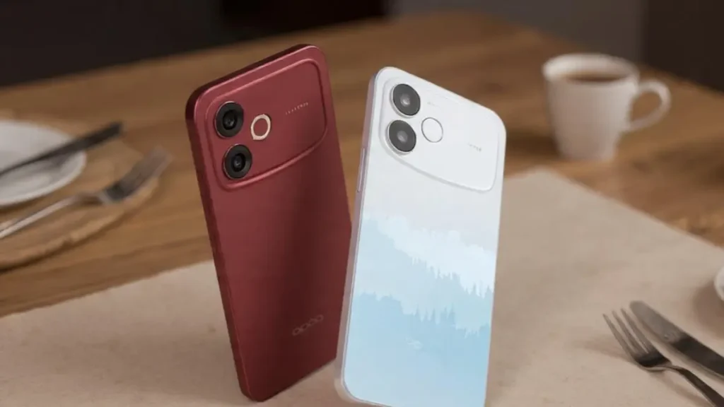 OPPO F33 5G on a stylish desk