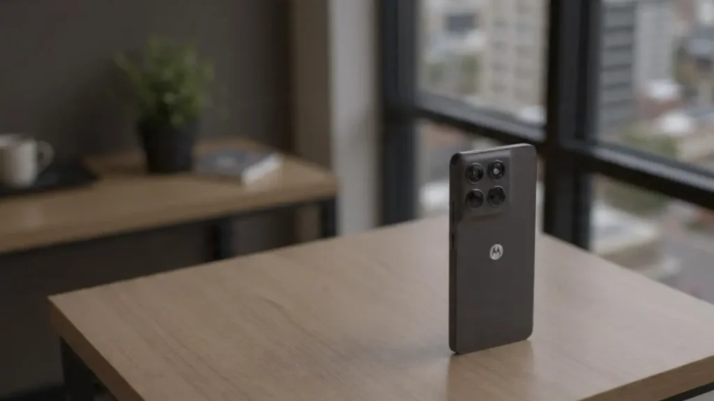 Close-up of Moto g47 108 MP OIS camera setup.