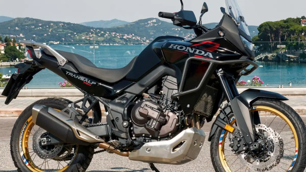Honda Transalp XL750 E-Clutch side profile
